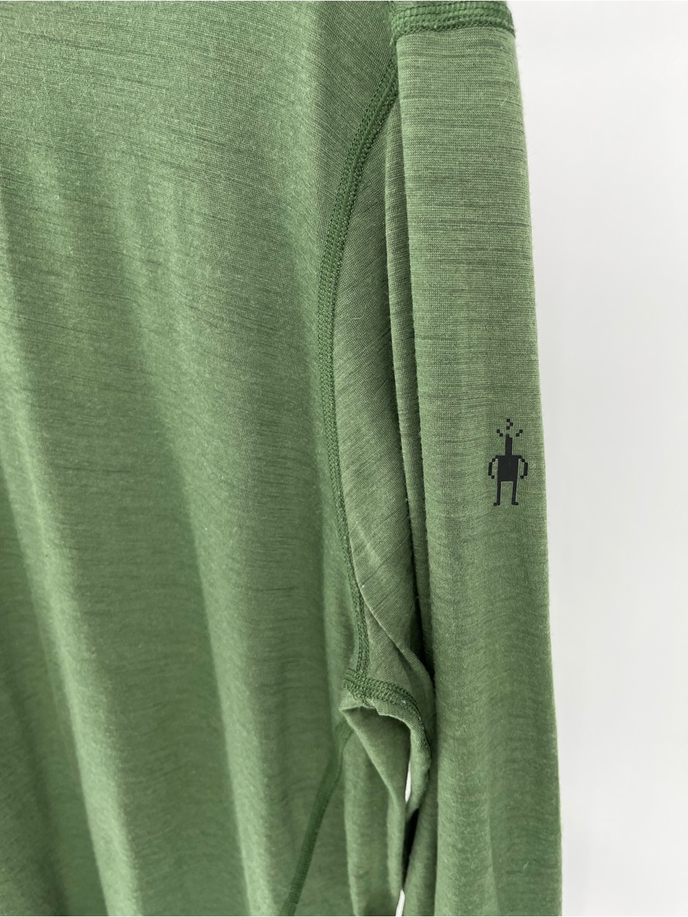 Smartwool Merino Wool Long Sleeve Base Layer Shirt Men’s L Green Hiking Outdoor - Picture 3 of 7